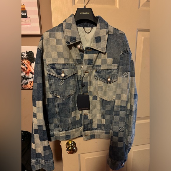 Louis Vuitton Denim Damier Print Jacket By Pharrell NWT - Picture 1 of 12